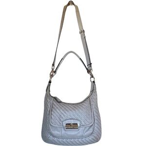 Coach Kristin Woven Leather Gray Handbag Shoulder Bag